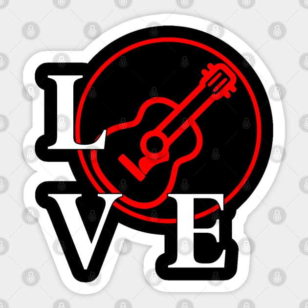 I love to play Guitar for Guitar player music lover Sticker by Jose Luiz Filho